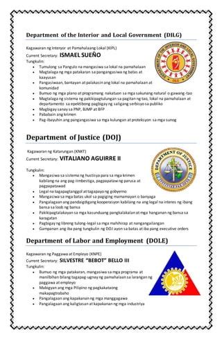 ano ang dole at tungkulin nito|Kagawaran ng Interyor at Pamahalaang Lokal .